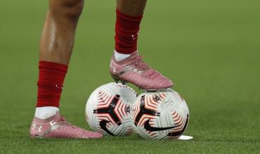 Footballer wearing boots