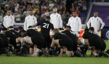 England players watch the Haka