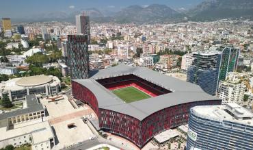 Armando Broja plays at the Albania National Stadium