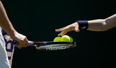 Tennis Racquet and Balls at Wimbledon